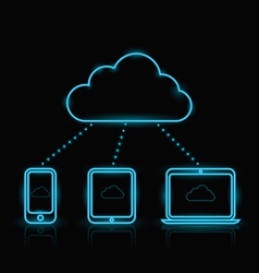 Blue Neon Cloud vector image