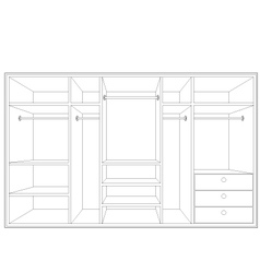 Drawing of a wardrobe Drawing of a wardrobe vector image