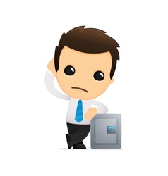 Funny cartoon office worker vector image