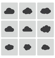 Black cloud icons set vector image