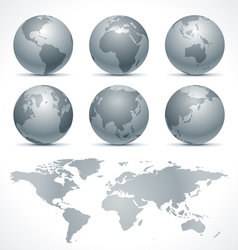 Globe earth icons vector image