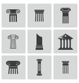 Black column icons set vector image