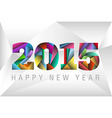 Happy New Year 2015 with colorful triangles vector image