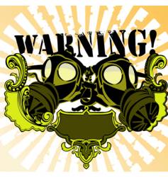 Gas mask warning sign vector image
