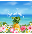 Tropical Background Palm Leaves Sea View vector image