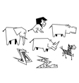 African wild animals and reptiles vector image