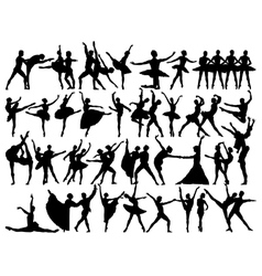 Ballet dancer silhouettes vector image