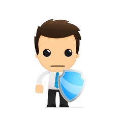 Funny cartoon office worker vector image