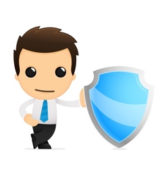 Funny cartoon office worker vector image