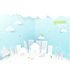 Eco city concept people happy in urban city Eco city concept people happy in urban city vector image