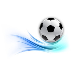 Football on abstract shape smoke blue vector image