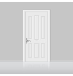 Closed white door with frame isolated vector image