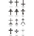 Set of christian crosses vector image