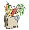 Paper bag with foods vector image