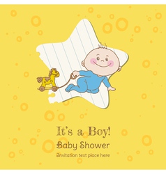 Baby Boy Shower and Arrival Card vector image