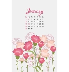 Vintage floral calendar 2017 Vintage floral calendar 2017 vector image