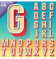 Retro alphabet for summer typography design vector image