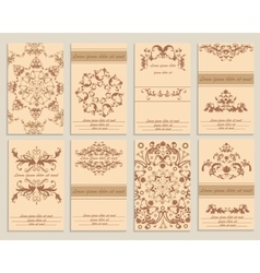 Set booklet design template floral ornamental Set booklet design template floral ornamental vector image