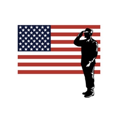 American Solder Serviceman Saluting vector image