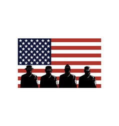 American Soldiers Stars and Stripes Flag vector image