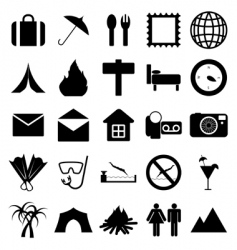 Travel icons set vector image