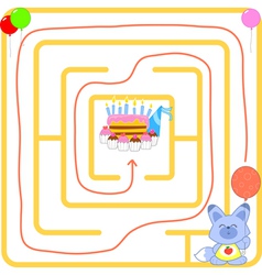 Birthday party maze Birthday party maze vector image