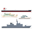 Four isolated ships vector image