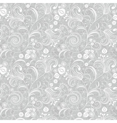 Seamless gentle gray-white floral pattern vector image