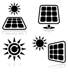 Solar panels icons vector image