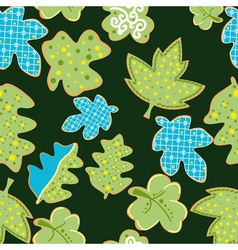 Seamless retro leafs pattern vector image