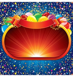 Birthday balloons with background for your text vector image
