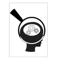 Man and thinking and robot mechanisms and gears vector image