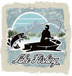Lake fishing vector image