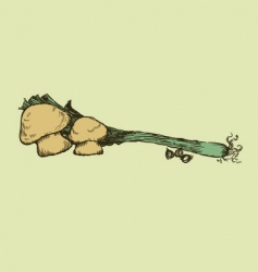 Mushroom scallion garlic vector image