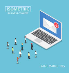 Isometric business people looking to new email Isometric business people looking to new email vector image