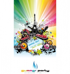 Paris disco event background vector image