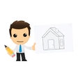 Funny cartoon office worker vector image