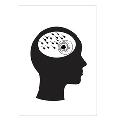 Man and thinking Sperm and ovaries vector image