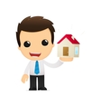 Funny cartoon office worker vector image