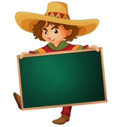 Character Holding Blackboard vector image