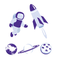Space and planet icons blue set vector image