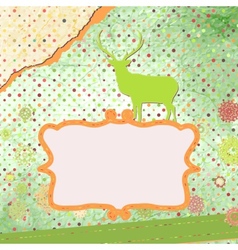 Christmas reindeer card template vector image