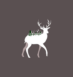 Winter deer silhouette Winter deer silhouette vector image