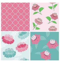 Set of Seamless Vintage Floral backgrounds vector image