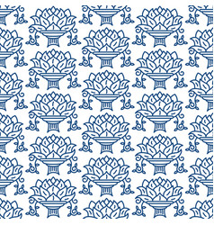 Floral seamless mosaic tile ceramic Royalty Free Vector