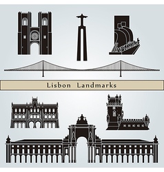 Lisbon landmarks and monuments vector image
