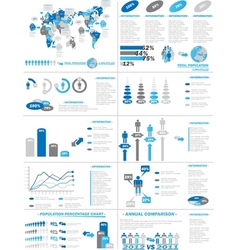 INFOGRAPHIC DEMOGRAPHICS WEB ELEMENTS BLUE vector image
