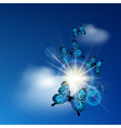 Blue butterflies vector image
