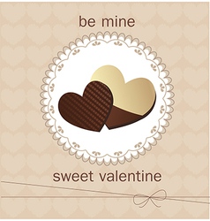 Valentines Day card with chocolate vector image