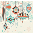 Christmas vintage card with baubles Christmas vintage card with baubles vector image